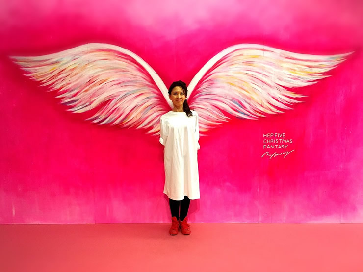 HEP FIVE クリスマス　天使の羽　ライブペイント by naomorigo